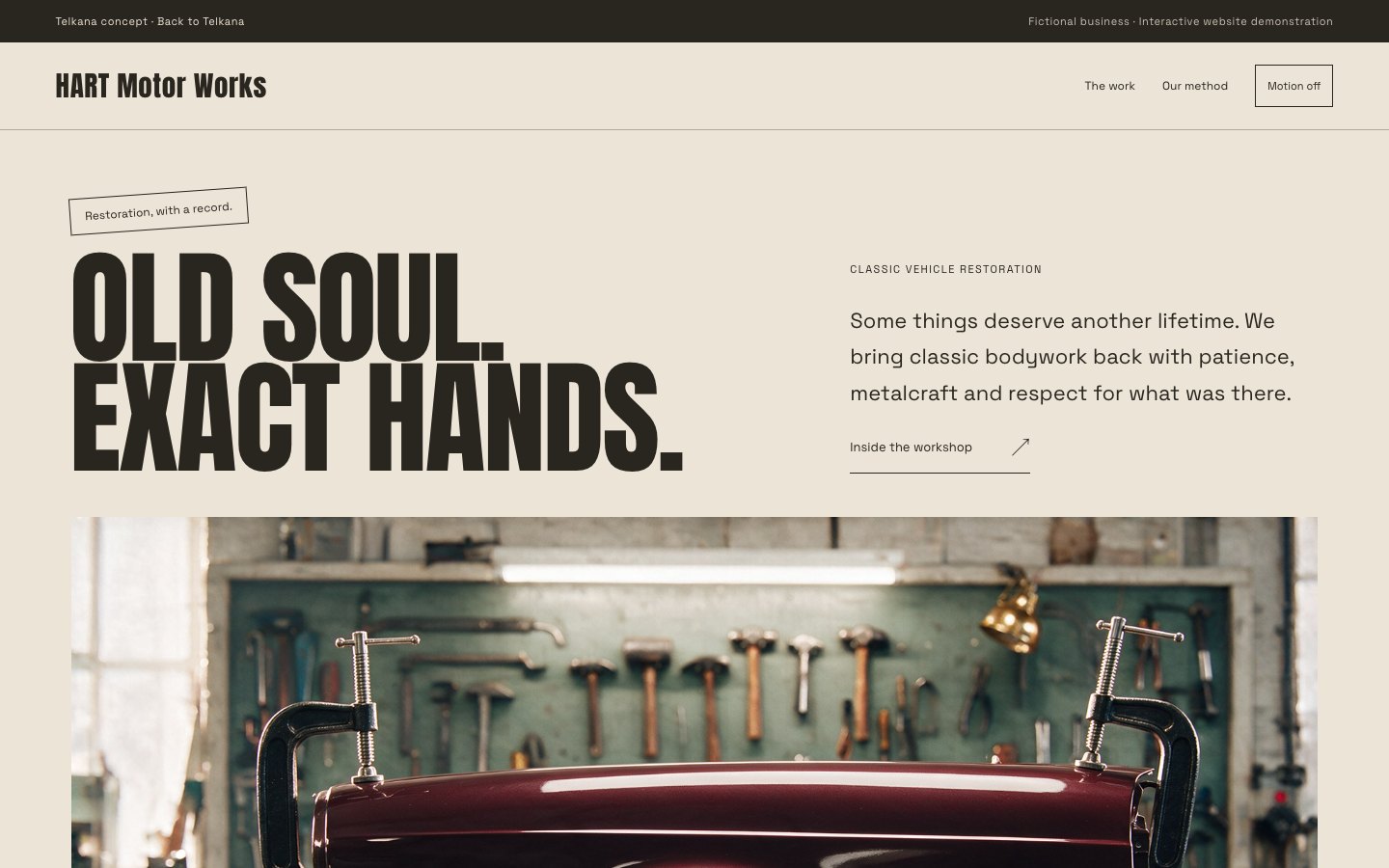 HART Motor Works website preview