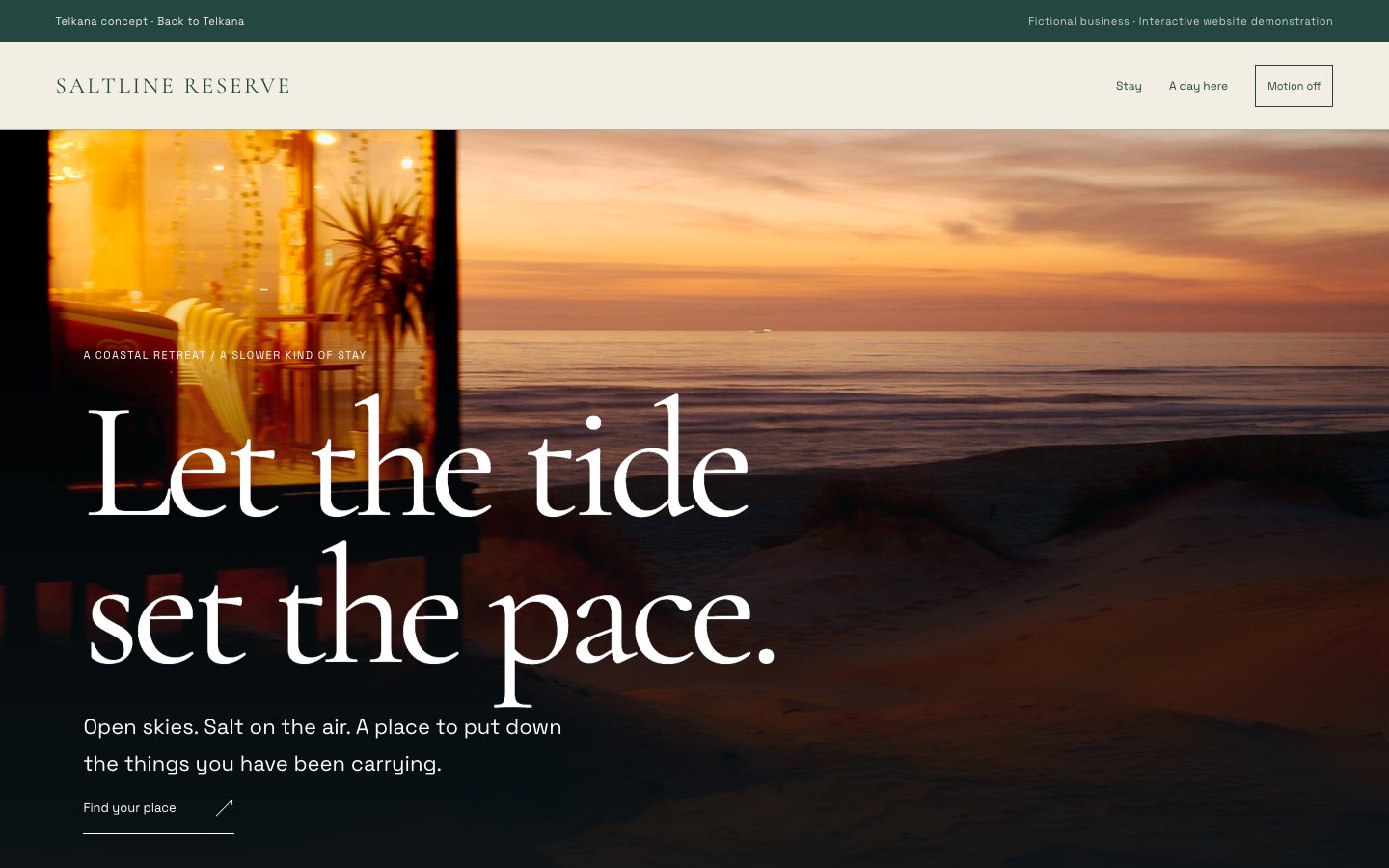 SALTLINE RESERVE website preview