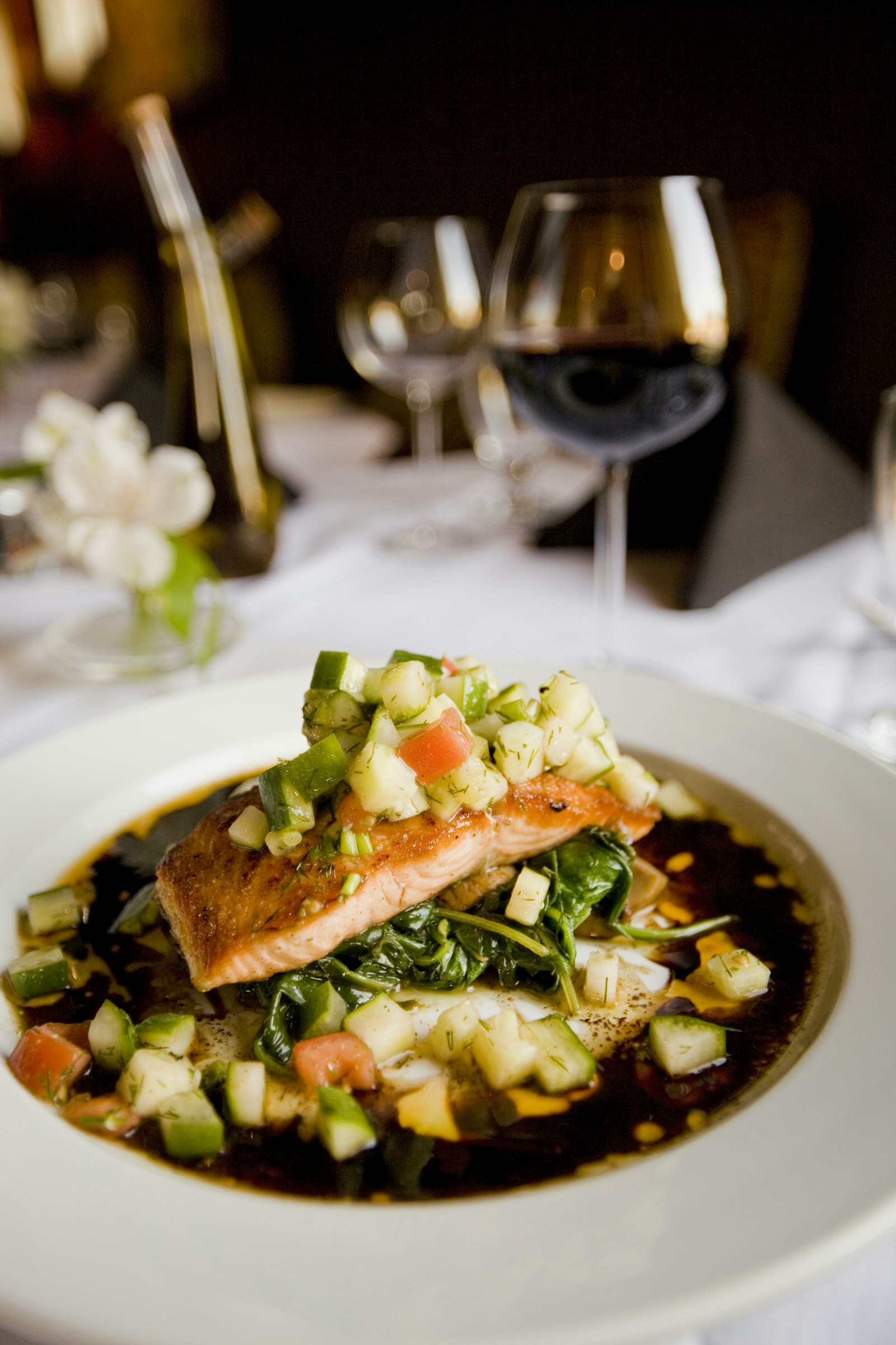 Coal roasted salmon
